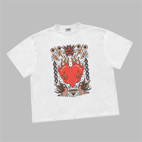 burning heart tattoo set - Buy t-shirt designs