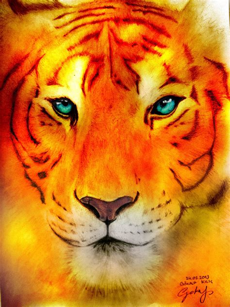 Tiger Drawing Colored by Gokalp10 on DeviantArt