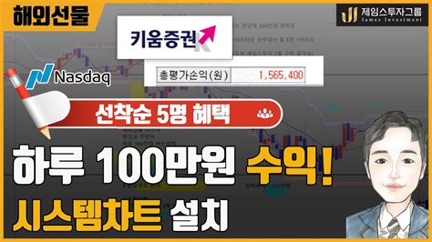 해외선물 나스닥 왕초보 ★ 하루 100만원 수익내는 시스템차트 설치 ★ 선착순 5명 Youtube