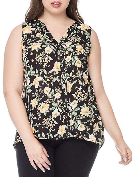 B Collection By Bobeau Curvy Lily Pleat Back Top Women Plus Size