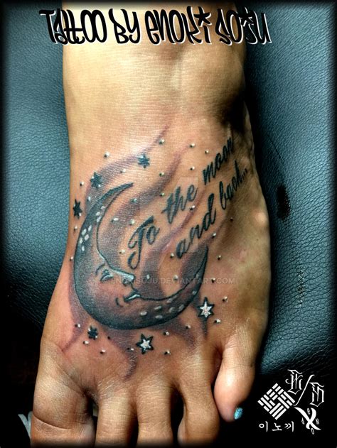 Crescent Moon Stars Quote Tattoo By Enoki Soju By Enokisoju On Deviantart