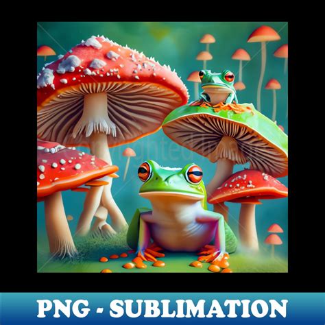 Magical Frogs And Mushrooms Png Transparent Sublimation Fi Inspire