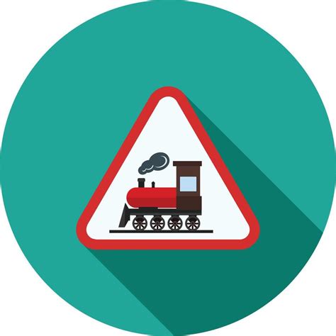 Railway Sign Flat Long Shadow Icon 11264873 Vector Art At Vecteezy