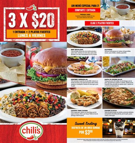 The Menu For Chili S Mexican Restaurant