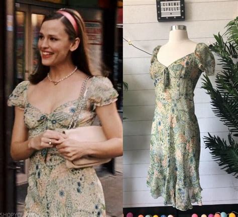 13 Going On 30 Jennas Green Floral Dress Shopyourmovies
