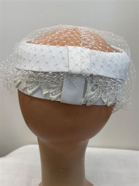 White Bridal Bird Cage Fascinator Veiled Caplet Hat Gem