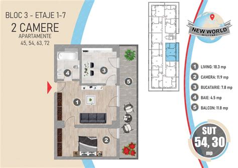 Apartament 2 Camere 55mp New World Militari EDezvoltator Ro