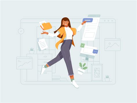 Happy Working Illustration Concept By Greative On Dribbble