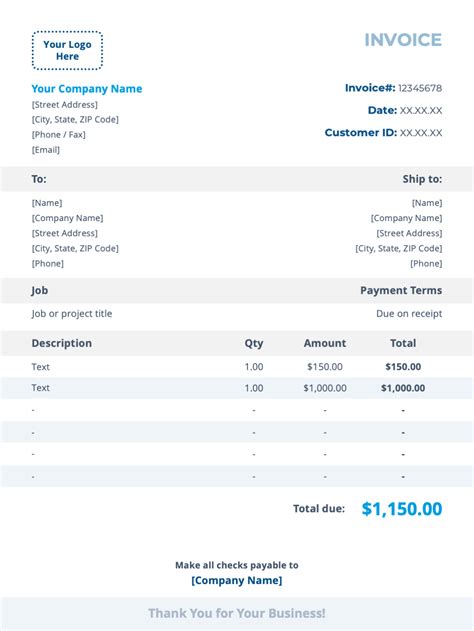 Invoice Models Framework Template