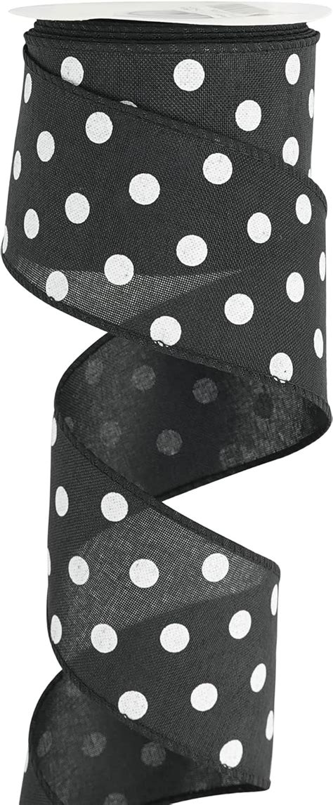 Amazon HUIHUANG Black Polka Dot Wired Ribbon Black And White Dot