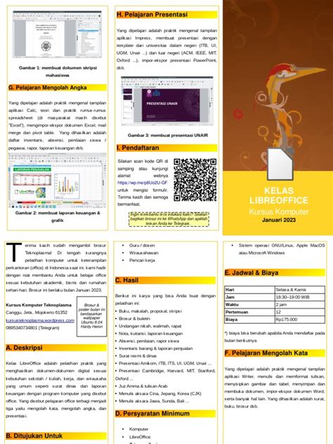 Brosur Kursus Komputer Kelas Libreoffice Januari 2023 Pdf