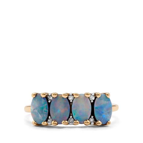 Crystal Opal On Ironstone Diamond K Gold Ring Gemporia