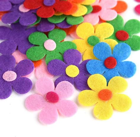 Coopay 120 Piece Felt Flower Embellishments In Assorted Colors For Diy Crafts