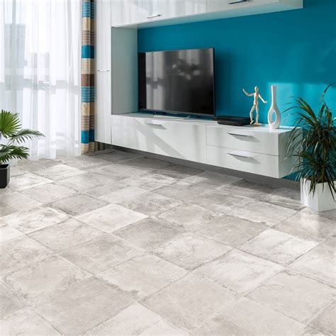 Gres Porcellanato Effetto Cemento Antico Bianco 60x60 Cm