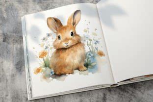 Floral Rabbit Watercolor Clipart Graphic By Artcursor Creative Fabrica