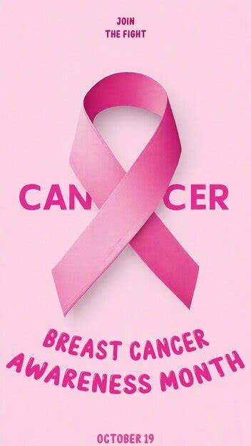 Premium Ai Image Photo Pink Breast Cancer Awareness Pink Ribbon With Text