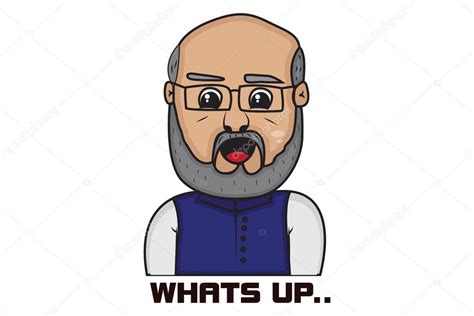 Ilustración De Dibujos Animados Vectoriales De Amit Shah Aislado Sobre