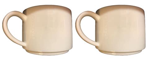 Set Of 2 Starbucks White Ceramic 12oz Mug Engraved "STARBUCKS ...