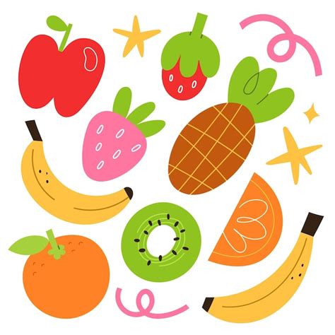 V Rias Ilustra Es De Frutas Abacaxi Banana Kiwi Morango Laranja