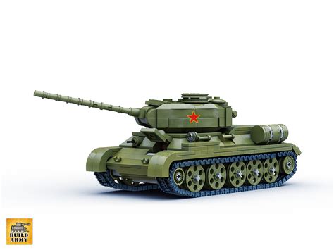 T34/85 tank designed in LDD and made of Lego compatible bricks.