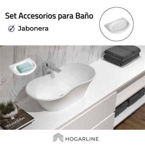 Kit X Set Accesorios Ba O Piezas Loza Cer Mica Losa Hogar Line