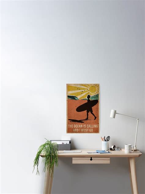 Poster for Sale avec l œuvre Surfer l océan m appelle et je dois y