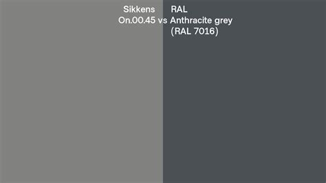 Sikkens On0045 Vs Ral Anthracite Grey Ral 7016 Side By Side Comparison