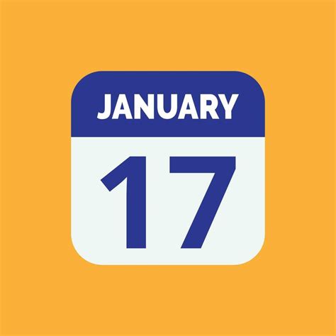 January 17 Calendar Date Icon 23393912 Vector Art at Vecteezy