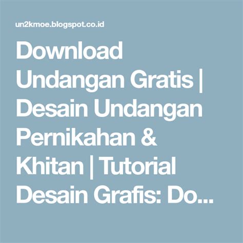 Desain Undangan Khitanan Cdr