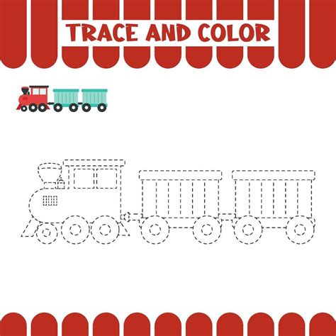 Trace Train Tracing Educational Page For Kids Handwriting Practice