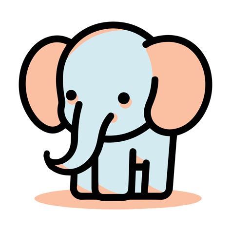 Hand Drawn Cute Elephant In Doodle Style Vector Art At Vecteezy