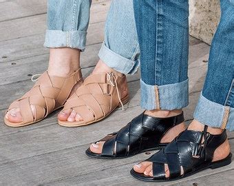Lace Up Sandals Nude Sandals Minimal Leather Sandals