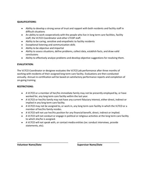 Nevada Volunteer Long Term Care Ombudsman Position Description Form Download Printable Pdf