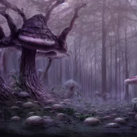 leucistic Axolotls in an eerie mushroom forest, matte | Stable ...