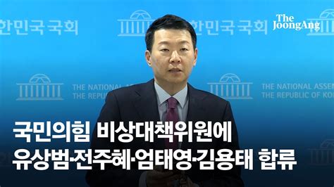 국민의힘 비상대책위원에 유상범·전주혜·엄태영·김용태정책위장 정점식 Youtube