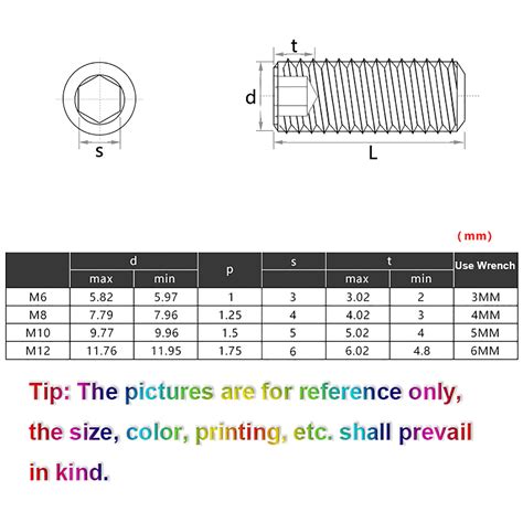 M6 8 10 12 Flat Point Grub Screws Hex Socket Set Screw Fine Coarse A2