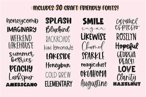 Crafty Font Bundle 30 Fonts Artofit