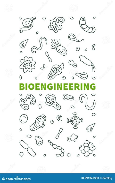 Bioengineering Vector Science Concept Simple Outline Round Banner