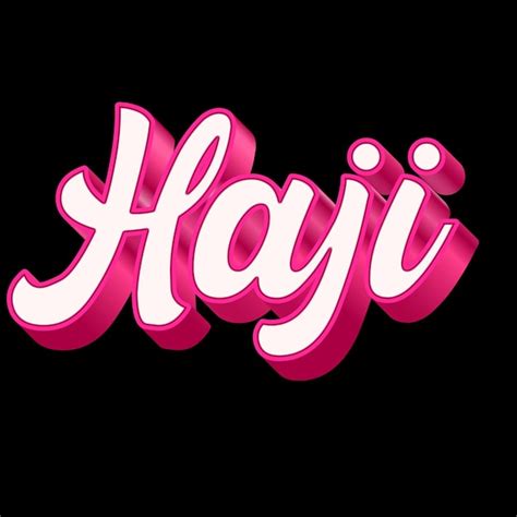 premium photo haji typography  design pink black white background