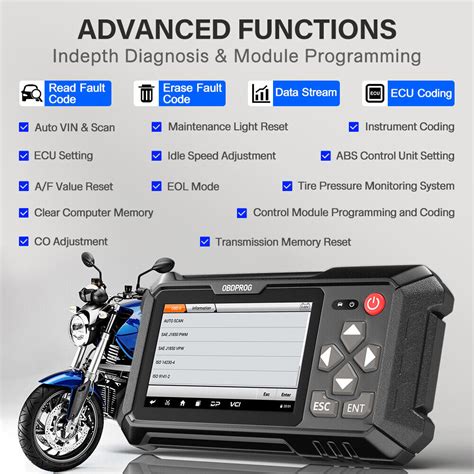 ANCEL MT500 Motorcycle Obd2 Scanner All System Diagnostic Tool Coding