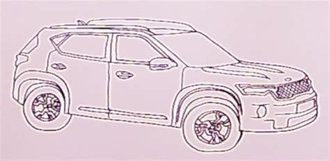 How To Draw Kia Sonet Car