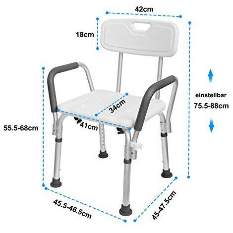 Badhocker Aluminium Duschhocker Höhenverstellbar Duschstuhl mit