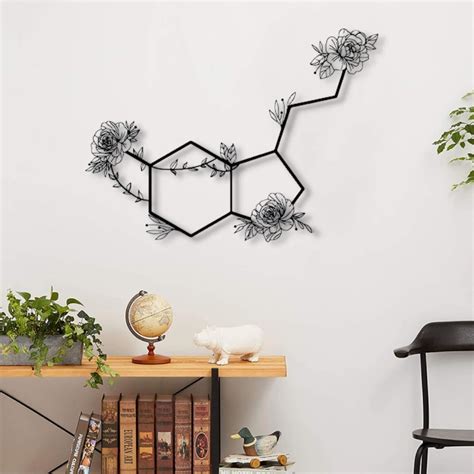 Amazon Serotonin Metal Wall Art Flowered Serotonin Molecule Symbol