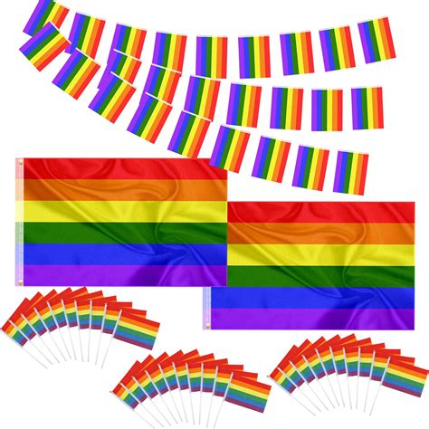 Buy Rainbow Gay Pride Decoration Party Set Micbutty 3 X 5 Ft Rainbow S With Lgbtq Pride Banner