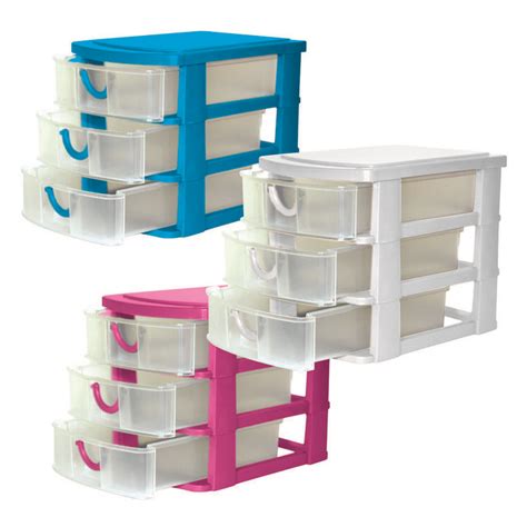 3 Drawer Mini Organizer Assorted Bright Colors Sold Separately At