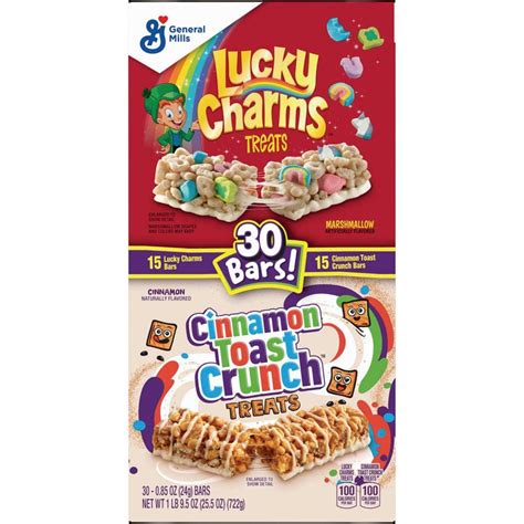 Cinnamon Toast Crunch And Lucky Charms Treat Bars Variety Pack 0 85 Oz 30 Pk Shelhealth