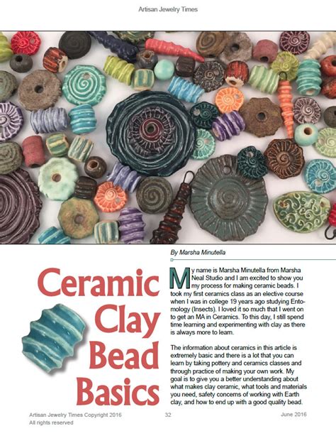 How To Make Ceramic Beads Magazine Article Artisan Jewelry Times