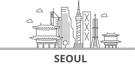 Seoul Silhouette Skyline South Korea Seoul Vector City Korean