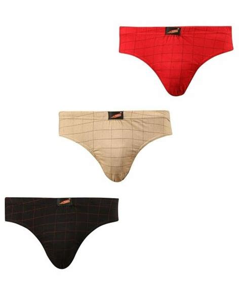 Buy SOLO Multicolor Checks Cotton Brief XS Pack Of 3 Online At Best