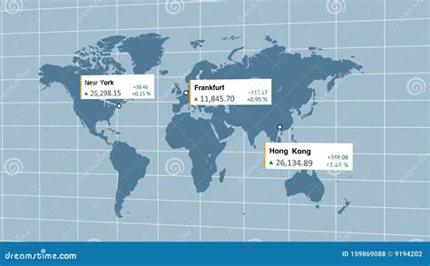 World Map And Stock Exchange Cartoon Vector | CartoonDealer.com #15197251